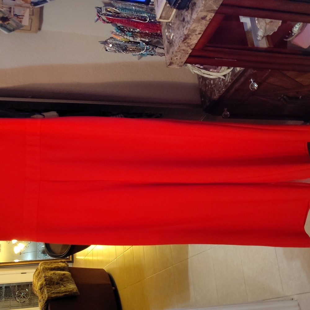 Vince Camuto Red Plunging V-Neck Jumpsuit